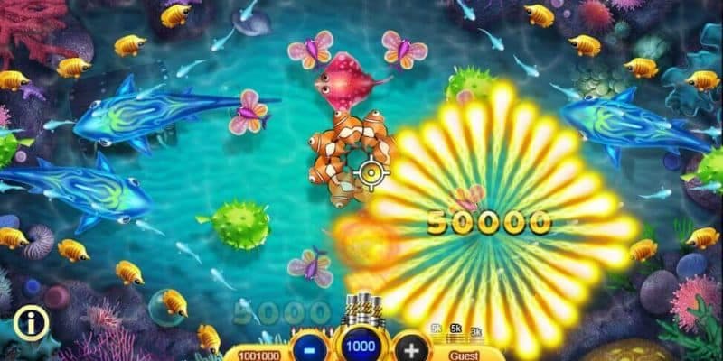 Bắn Cá Oneshot SClub88: Game bắn cá đại dương siêu hot 2025 4 Tính năng khóa mục tiêu
